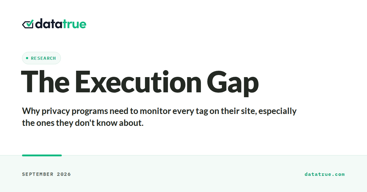 Cover of the DataTrue whitepaper The Execution Gap, September 2026.